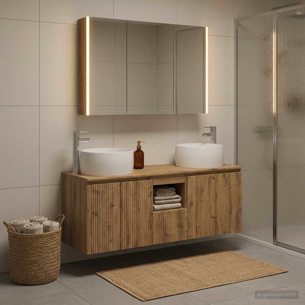 Bathroom Cabinet Set 4 pcs Artisan Oak Engineered Wood