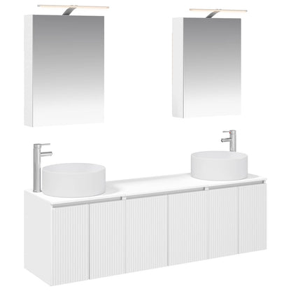 Bathroom Cabinet Set 5 pcs White Engineered Wood