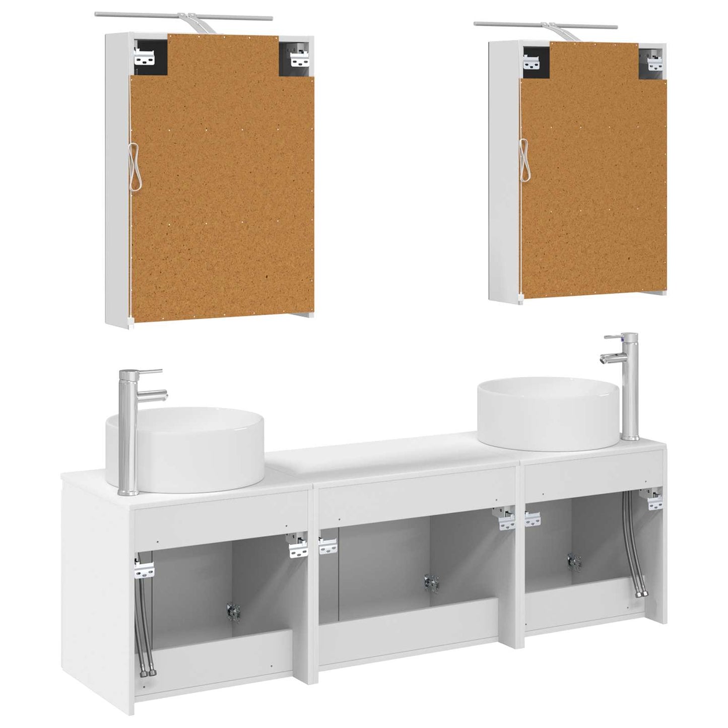 Bathroom Cabinet Set 5 pcs White Engineered Wood