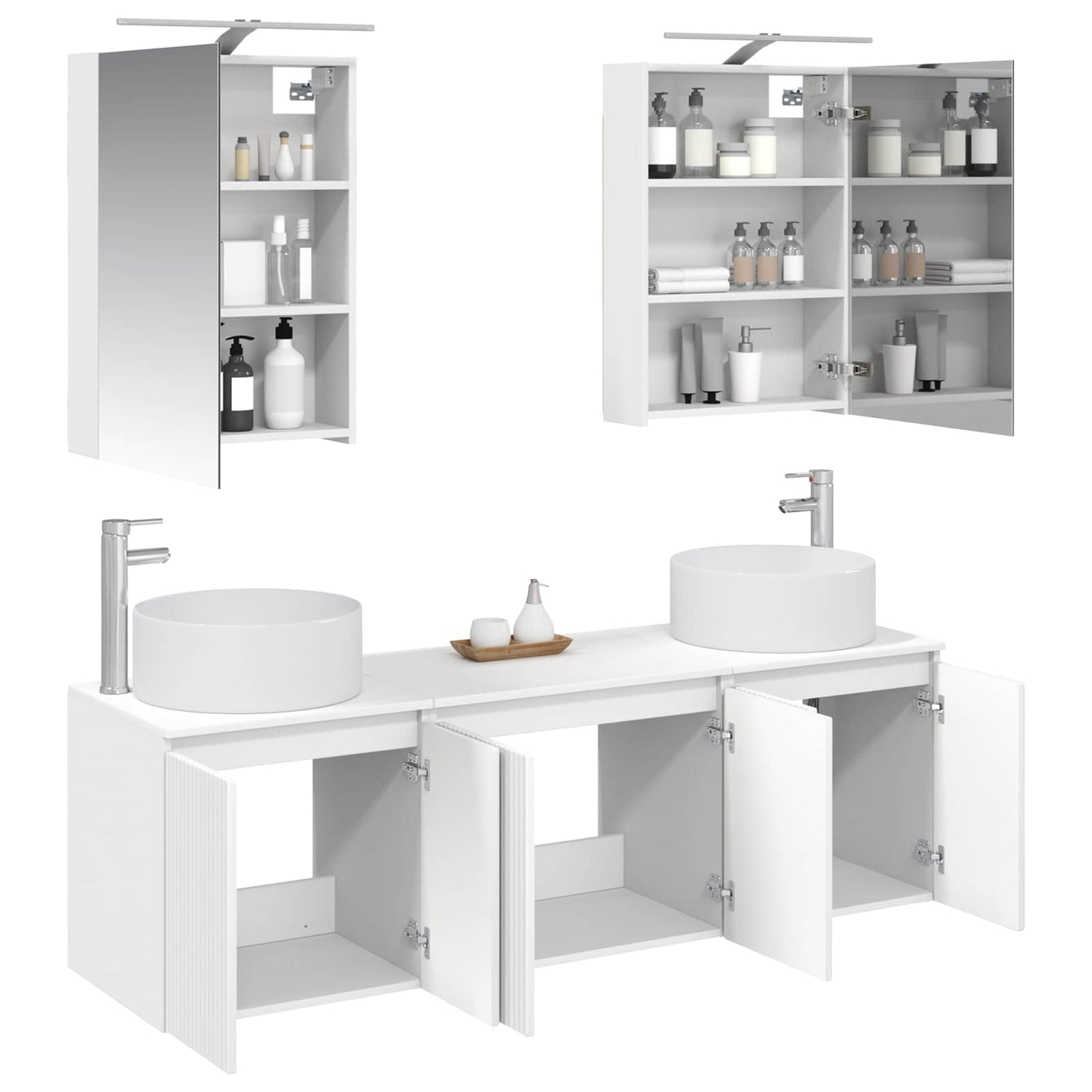 Bathroom Cabinet Set 5 pcs White Engineered Wood