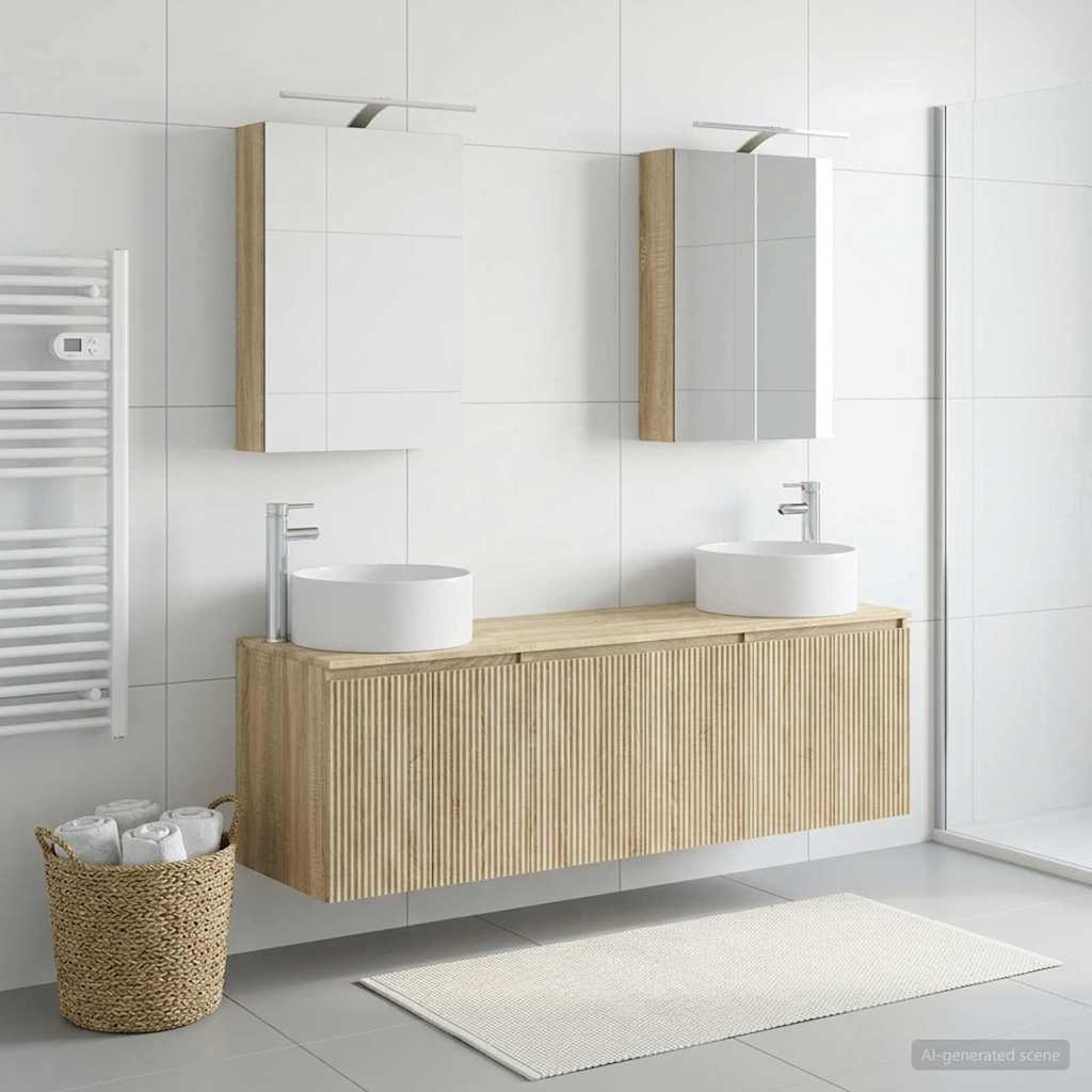 Bathroom Cabinet Set 5 pcs Sonoma Oak Engineered Wood