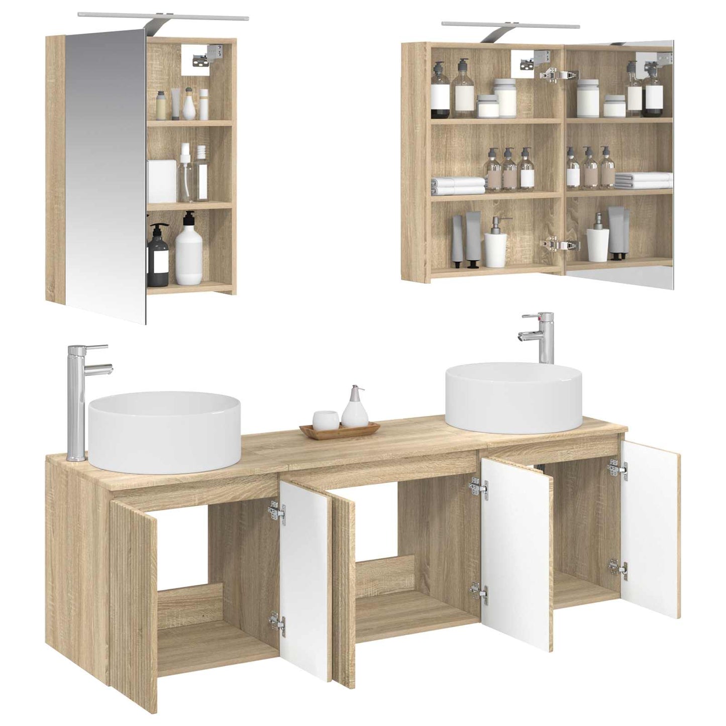 Bathroom Cabinet Set 5 pcs Sonoma Oak Engineered Wood