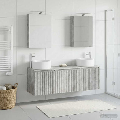 Bathroom Cabinet Set 5 pcs Concrete Grey Engineered Wood