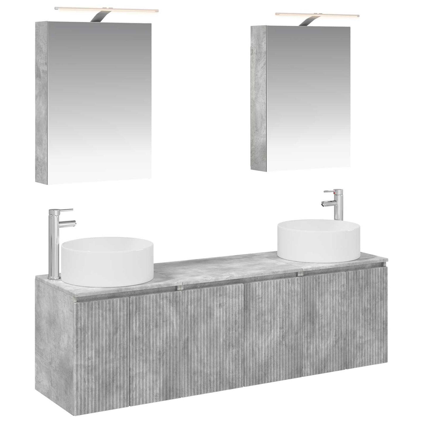 Bathroom Cabinet Set 5 pcs Concrete Grey Engineered Wood