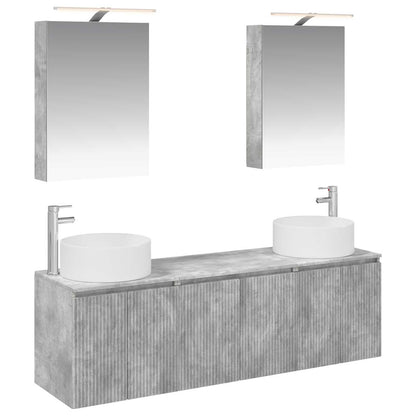 Bathroom Cabinet Set 5 pcs Concrete Grey Engineered Wood