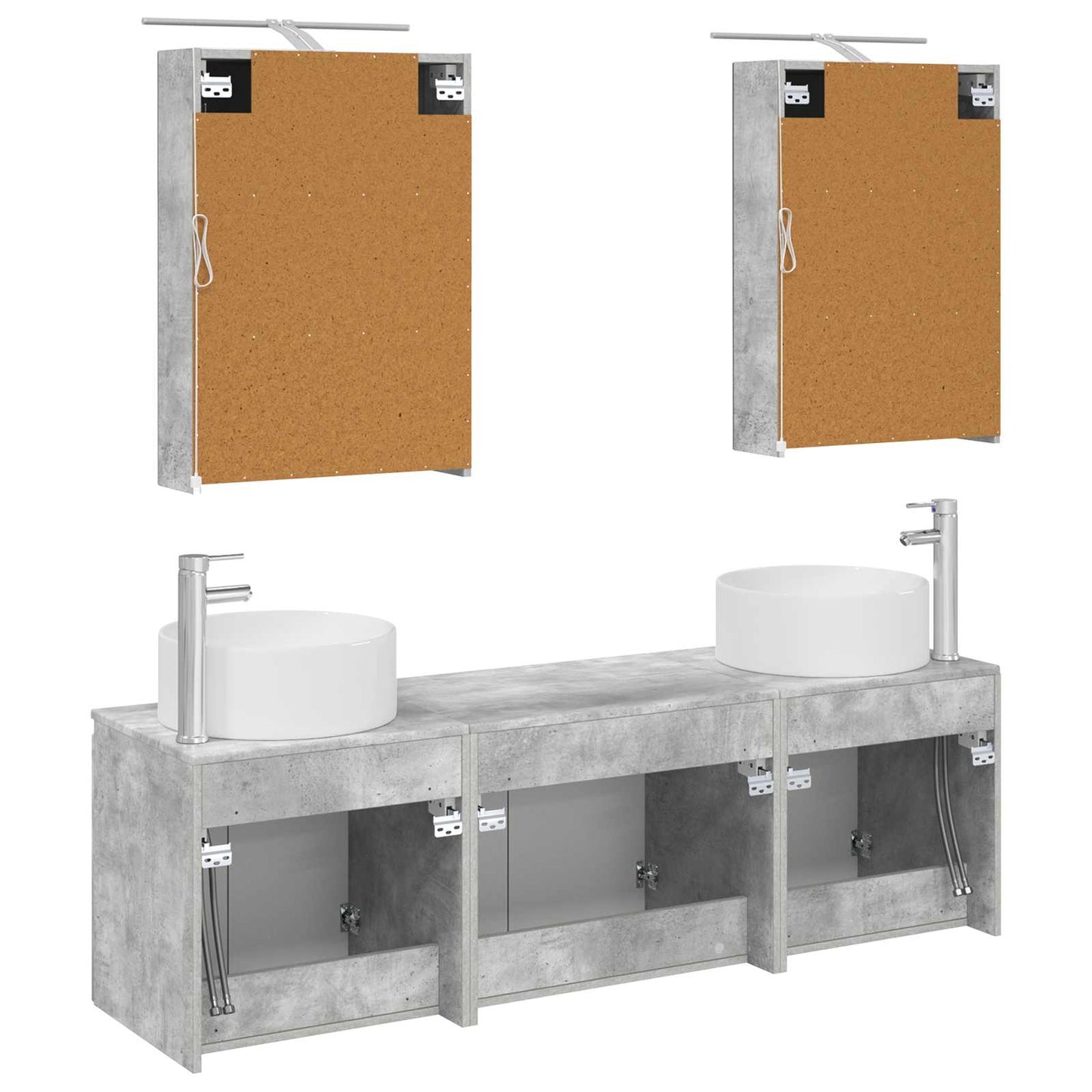 Bathroom Cabinet Set 5 pcs Concrete Grey Engineered Wood