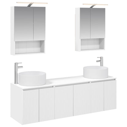 Bathroom Cabinet Set 5 pcs White Engineered Wood