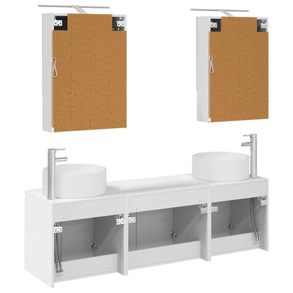 Bathroom Cabinet Set 5 pcs White Engineered Wood