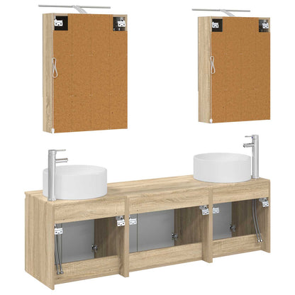 Bathroom Cabinet Set 5 pcs Sonoma Oak Engineered Wood