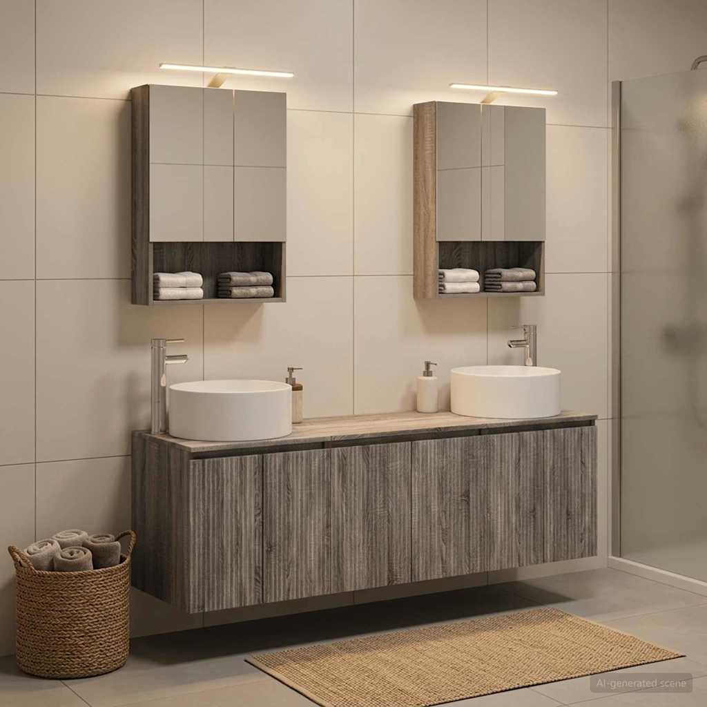 Bathroom Cabinet Set 5 pcs Grey Sonoma Engineered Wood