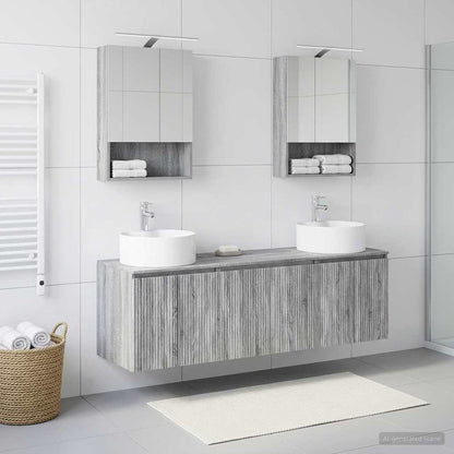 Bathroom Cabinet Set 5 pcs Grey Sonoma Engineered Wood