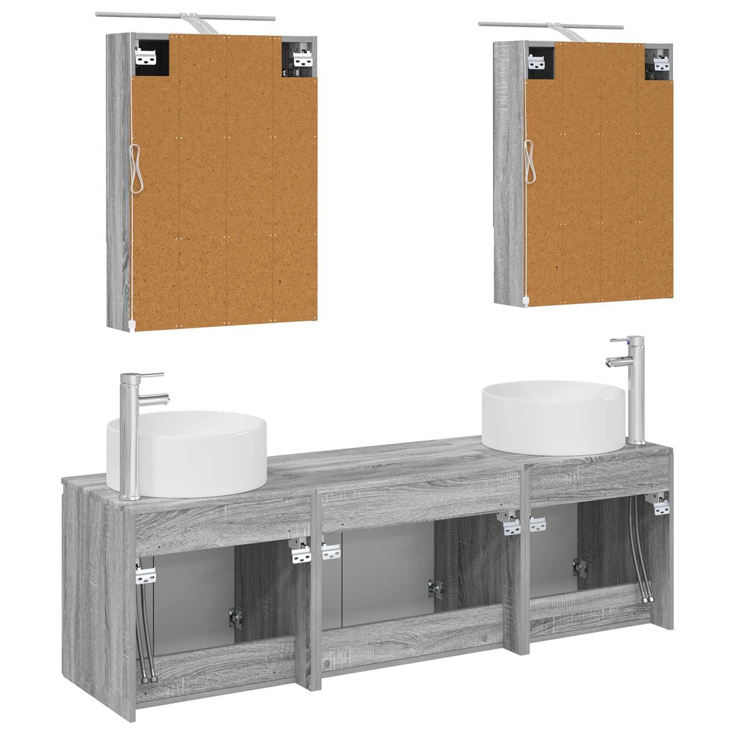Bathroom Cabinet Set 5 pcs Grey Sonoma Engineered Wood