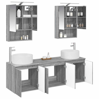 Bathroom Cabinet Set 5 pcs Grey Sonoma Engineered Wood