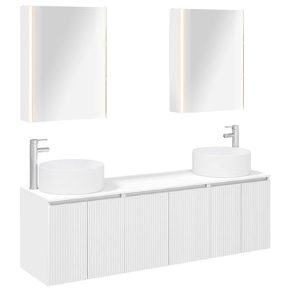 Bathroom Cabinet Set 5 pcs White Engineered Wood
