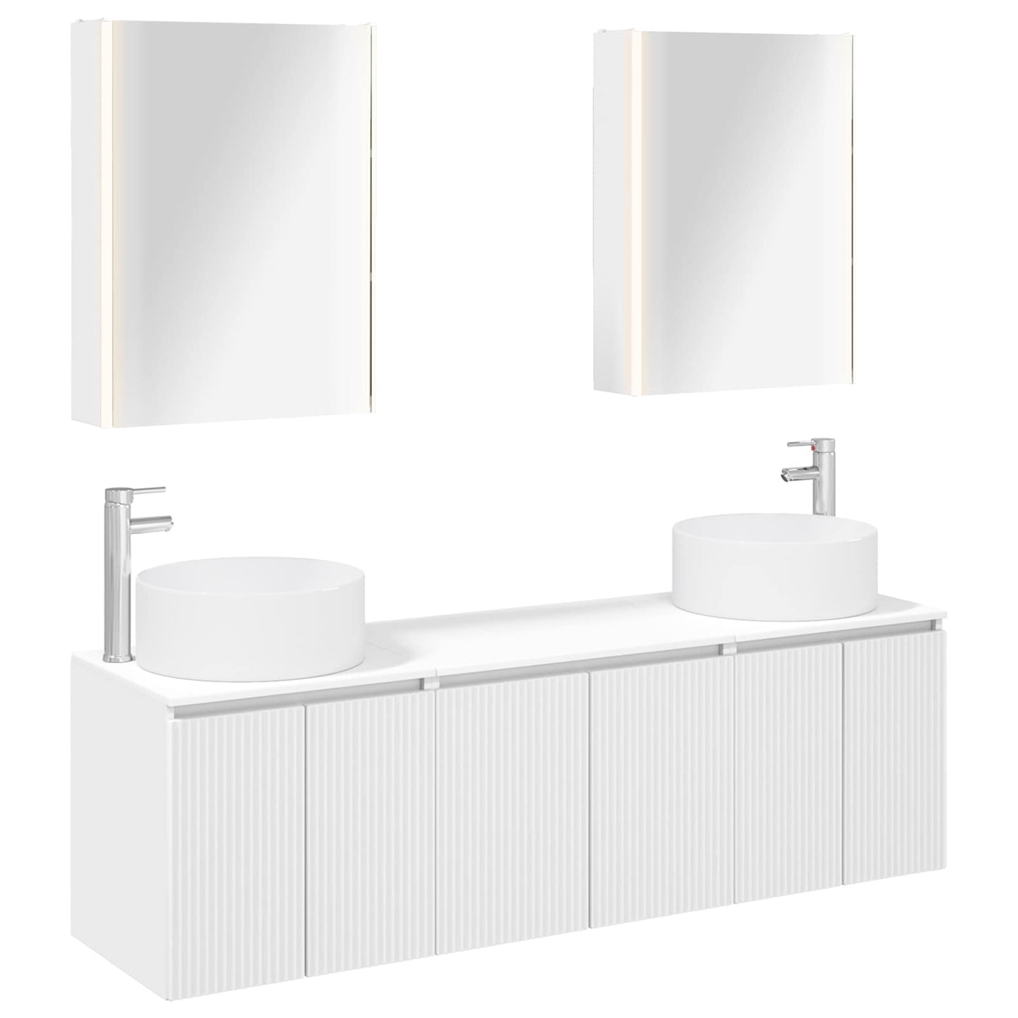 Bathroom Cabinet Set 5 pcs White Engineered Wood
