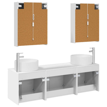 Bathroom Cabinet Set 5 pcs White Engineered Wood