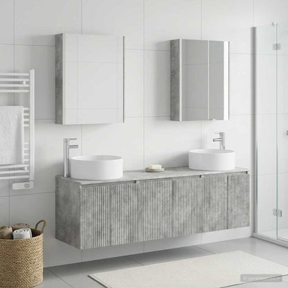 Bathroom Cabinet Set 5 pcs Concrete Grey Engineered Wood