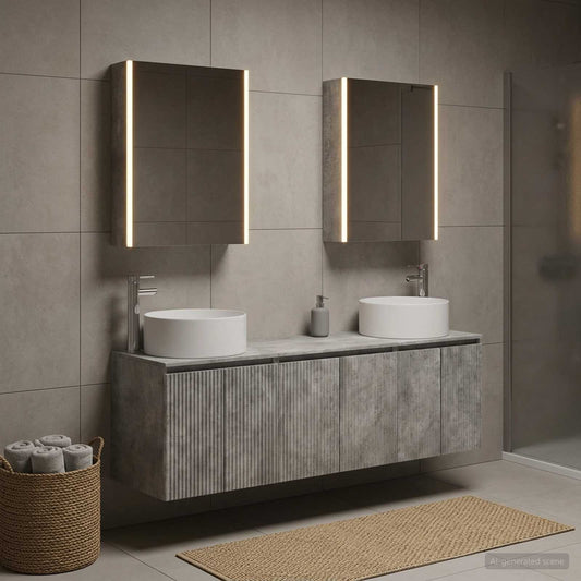 Bathroom Cabinet Set 5 pcs Concrete Grey Engineered Wood