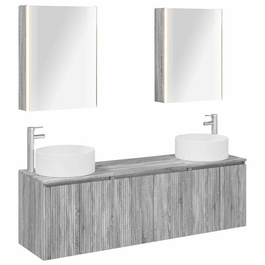 Bathroom Cabinet Set 5 pcs Grey Sonoma Engineered Wood
