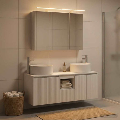 Bathroom Cabinet Set 4 pcs White 100 x 14.5 x 70 cm