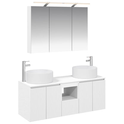 Bathroom Cabinet Set 4 pcs White 100 x 14.5 x 70 cm