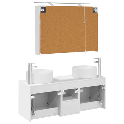 Bathroom Cabinet Set 4 pcs White 100 x 14.5 x 70 cm