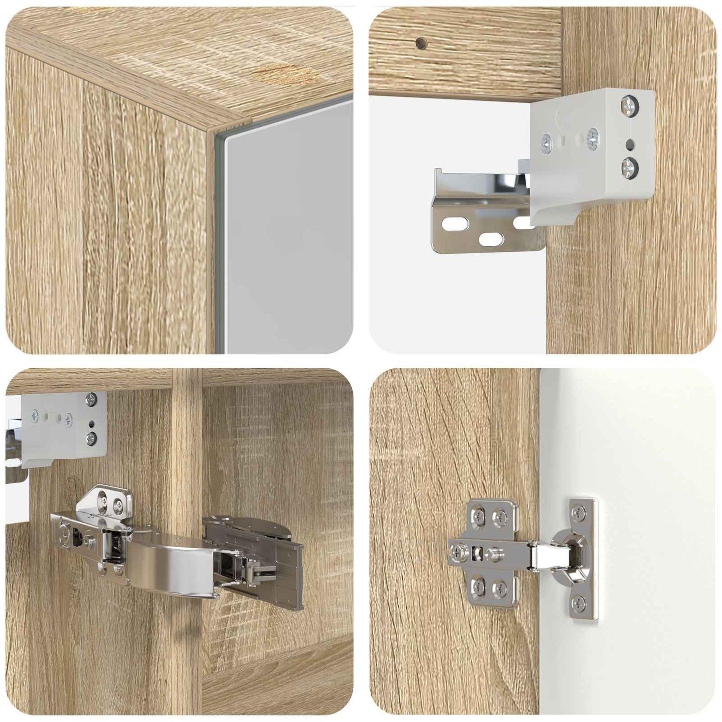 Bathroom Cabinet Set 4 pcs Sonoma Oak 100 x 14.5 x 70 cm
