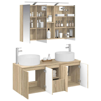 Bathroom Cabinet Set 4 pcs Sonoma Oak 100 x 14.5 x 70 cm
