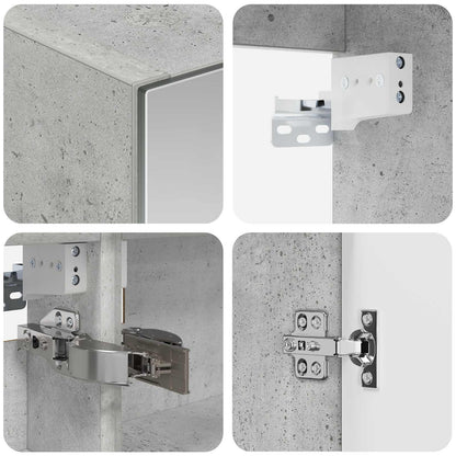 Bathroom Cabinet Set 4 pcs Concrete Grey 100 x 14.5 x 70 cm