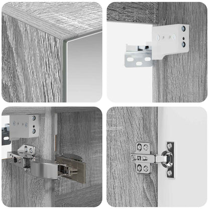 Bathroom Cabinet Set 4 pcs Grey Sonoma 100 x 14.5 x 70 cm