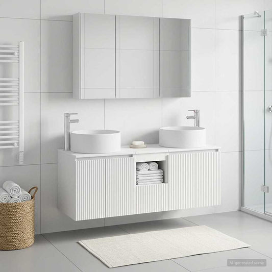 Bathroom Cabinet Set 4 pcs White 103.5 x 15.5 x 70 cm