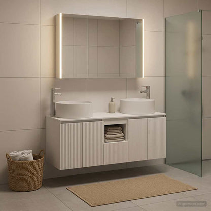 Bathroom Cabinet Set 4 pcs White 103.5 x 15.5 x 70 cm