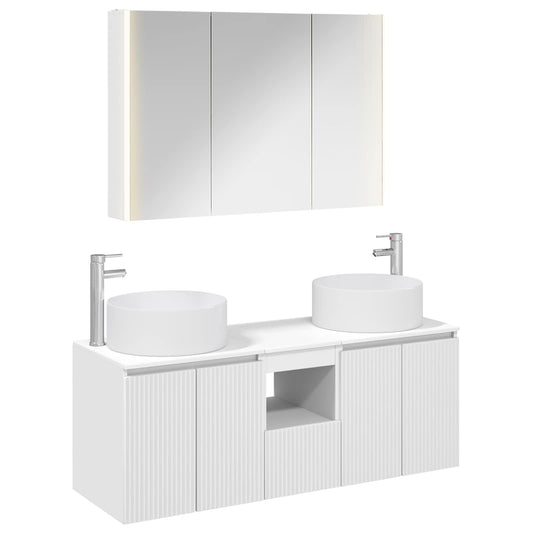 Bathroom Cabinet Set 4 pcs White 103.5 x 15.5 x 70 cm