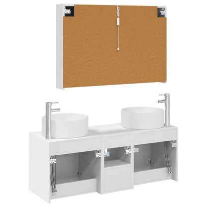 Bathroom Cabinet Set 4 pcs White 103.5 x 15.5 x 70 cm