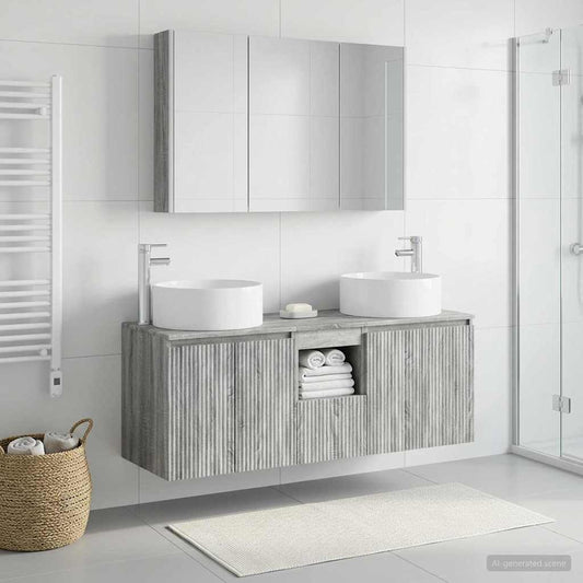 Bathroom Cabinet Set 4 pcs Grey Sonoma 103.5 x 15.5 x 70 cm