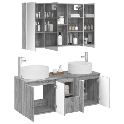 Bathroom Cabinet Set 4 pcs Grey Sonoma 103.5 x 15.5 x 70 cm