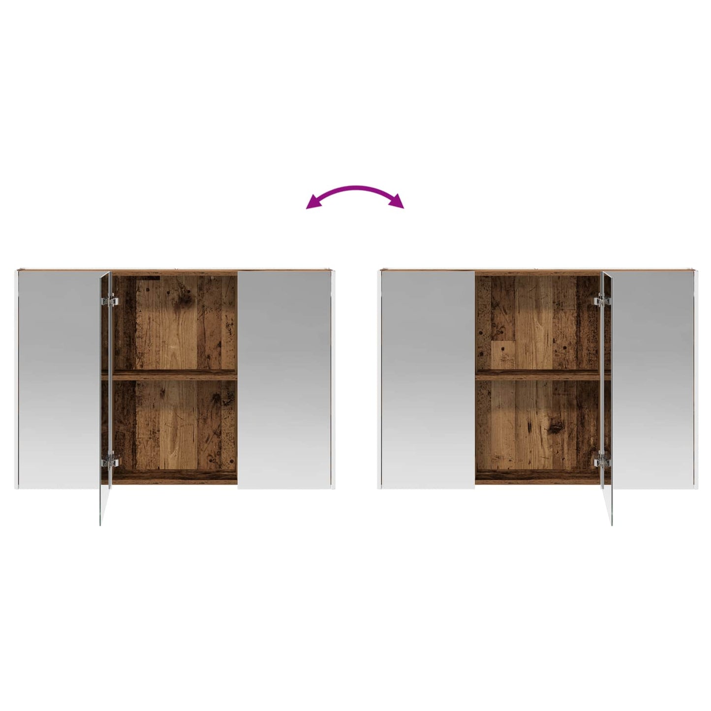 Bathroom Cabinet Set 4 pcs Old Wood 103.5 x 15.5 x 70 cm