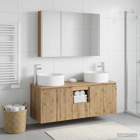 Bathroom Cabinet Set 4 pcs Artisan Oak 103.5 x 15.5 x 70 cm