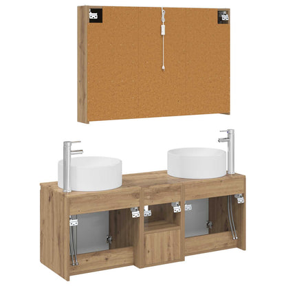 Bathroom Cabinet Set 4 pcs Artisan Oak 103.5 x 15.5 x 70 cm