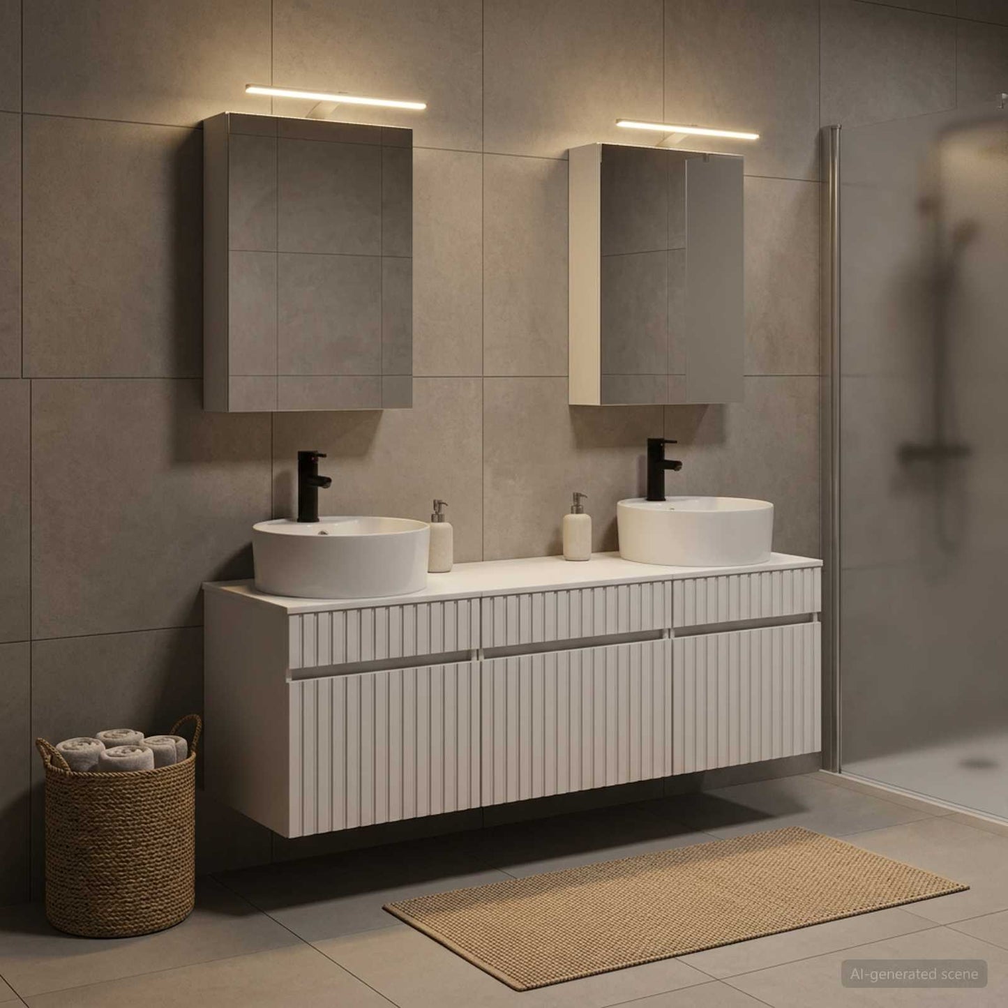 Bathroom Cabinet Set 5 pcs White 50 x 14.5 x 70 cm