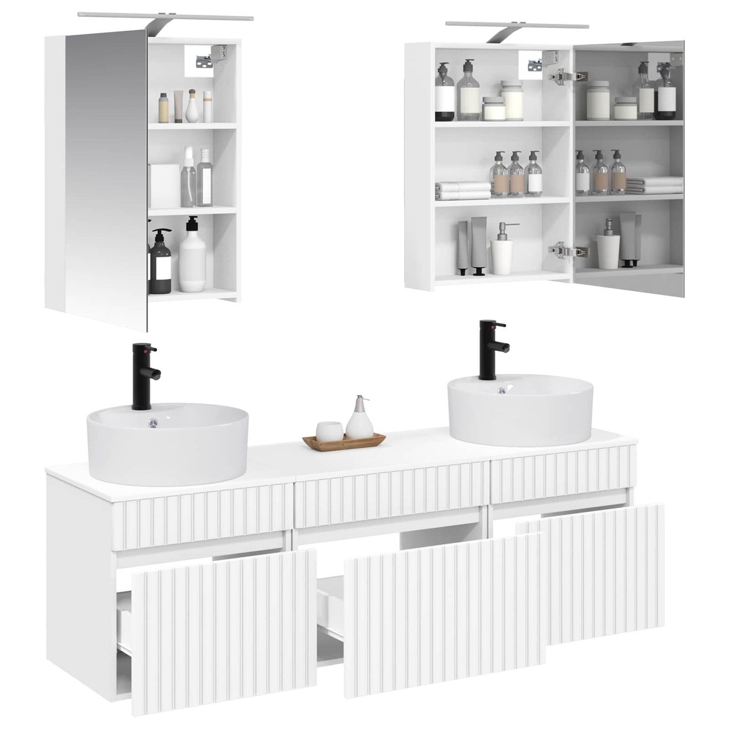 Bathroom Cabinet Set 5 pcs White 50 x 14.5 x 70 cm