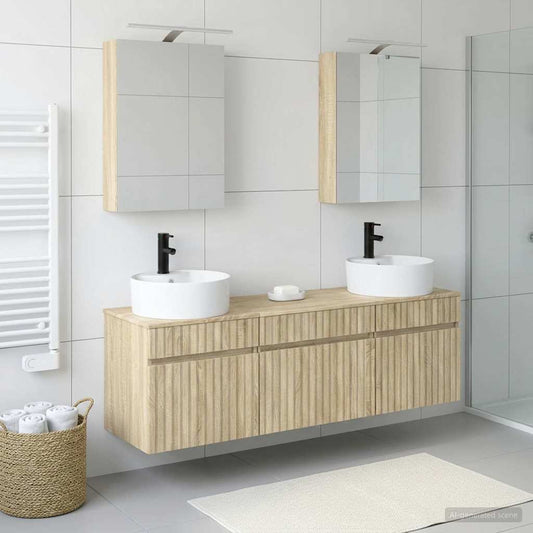 Bathroom Cabinet Set 5 pcs Sonoma Oak 50 x 14.5 x 70 cm
