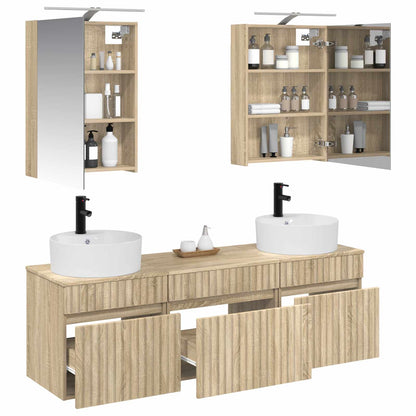 Bathroom Cabinet Set 5 pcs Sonoma Oak 50 x 14.5 x 70 cm