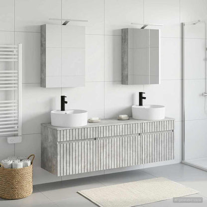 Bathroom Cabinet Set 5 pcs Concrete Grey 50 x 14.5 x 70 cm