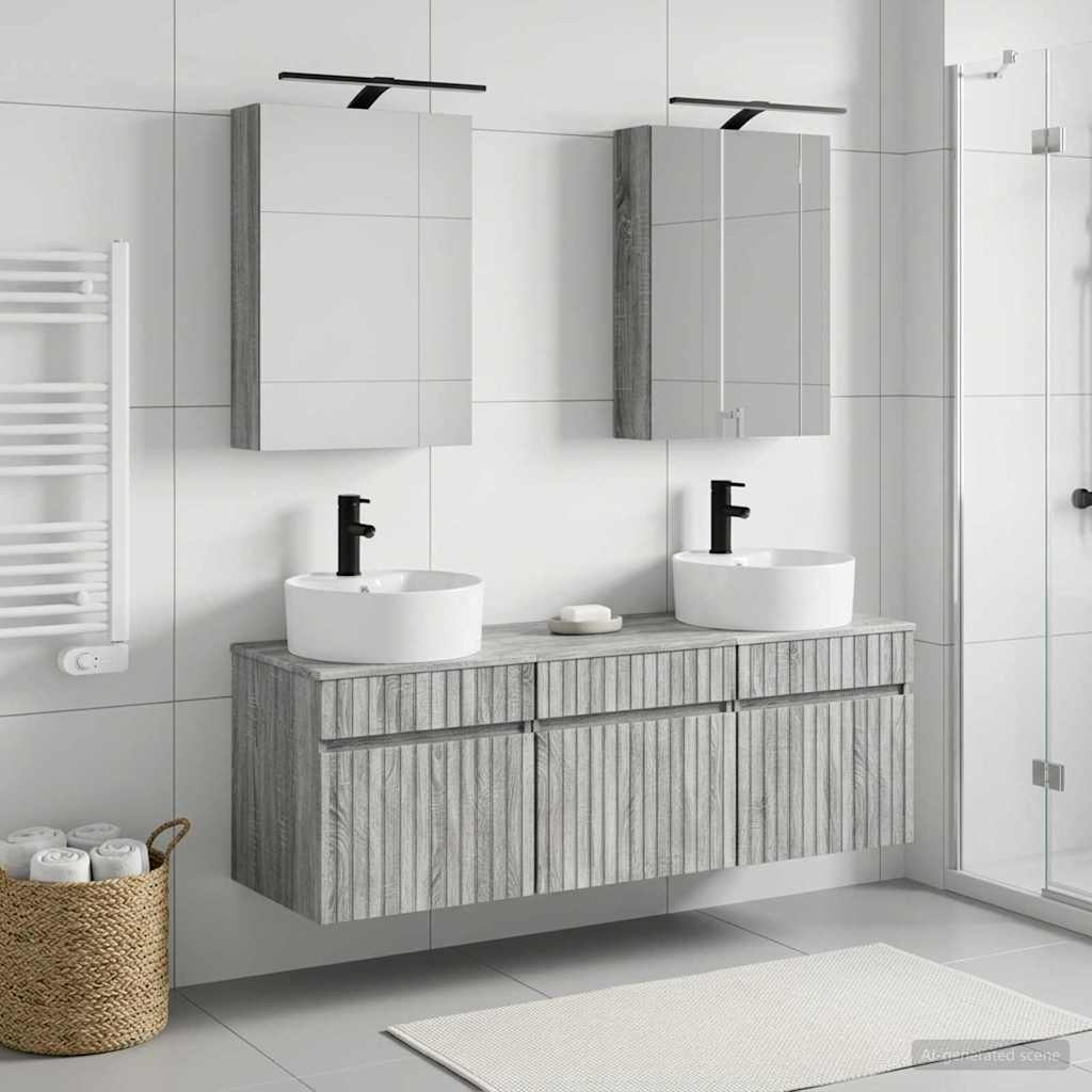 Bathroom Cabinet Set 5 pcs Grey Sonoma 50 x 14.5 x 70 cm