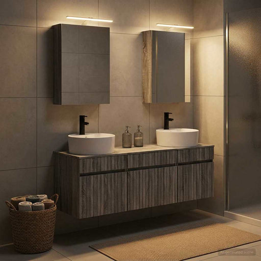 Bathroom Cabinet Set 5 pcs Grey Sonoma 50 x 14.5 x 70 cm