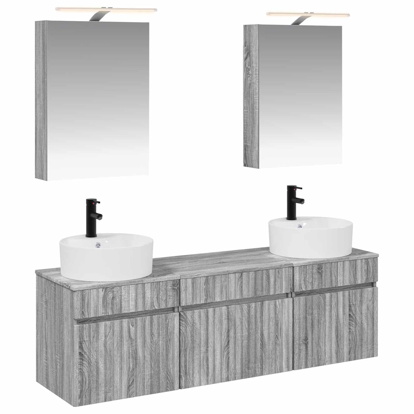 Bathroom Cabinet Set 5 pcs Grey Sonoma 50 x 14.5 x 70 cm