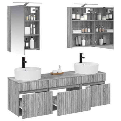 Bathroom Cabinet Set 5 pcs Grey Sonoma 50 x 14.5 x 70 cm