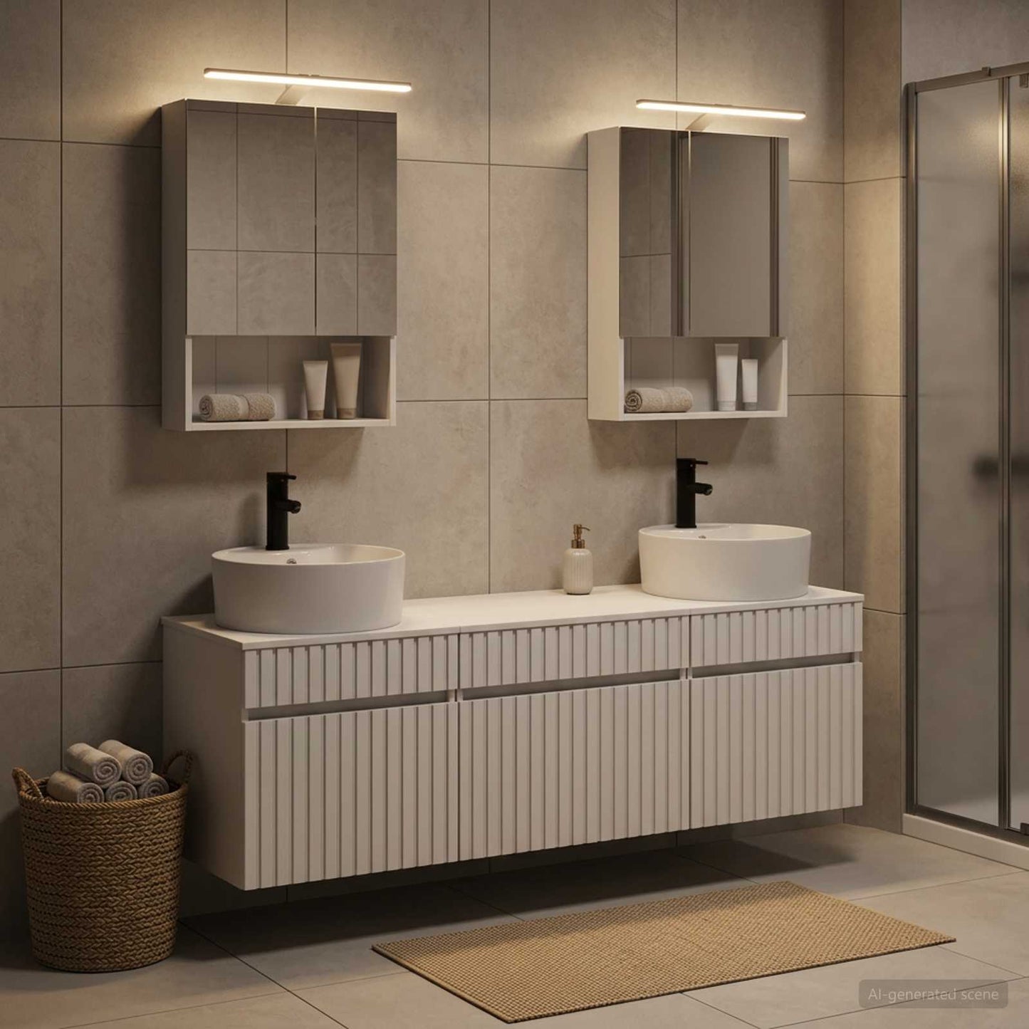 Bathroom Cabinet Set 5 pcs White 50 x 14.5 x 70 cm