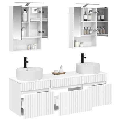 Bathroom Cabinet Set 5 pcs White 50 x 14.5 x 70 cm